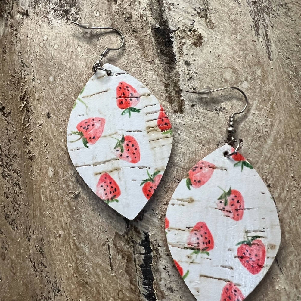 Strawberry‎ Print Dangle Earrings
